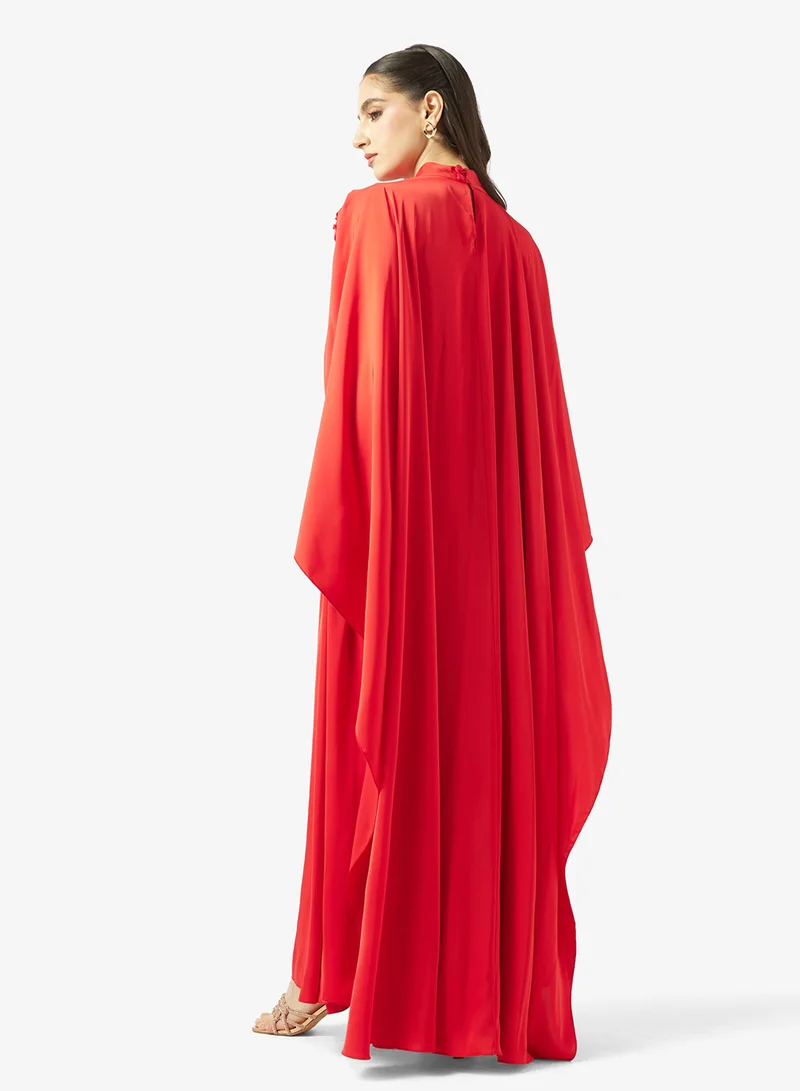 Golden Apple Embellished Silk Maxi Dress